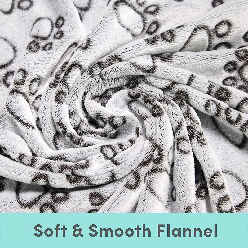Soft Fluffy Paw Print Dog & Cat Blanket – Warm Pet Mat Pet Blanket Mat SPOT