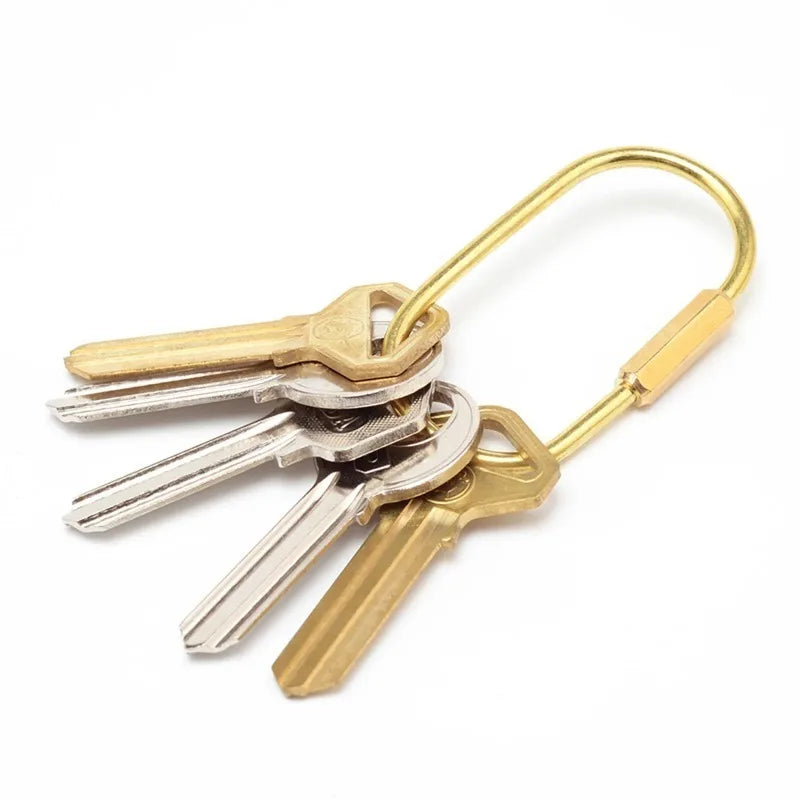 Brass D-Ring Screw Lock Keychain – EDC Key Organizer Screw Lock Keychain SPOT