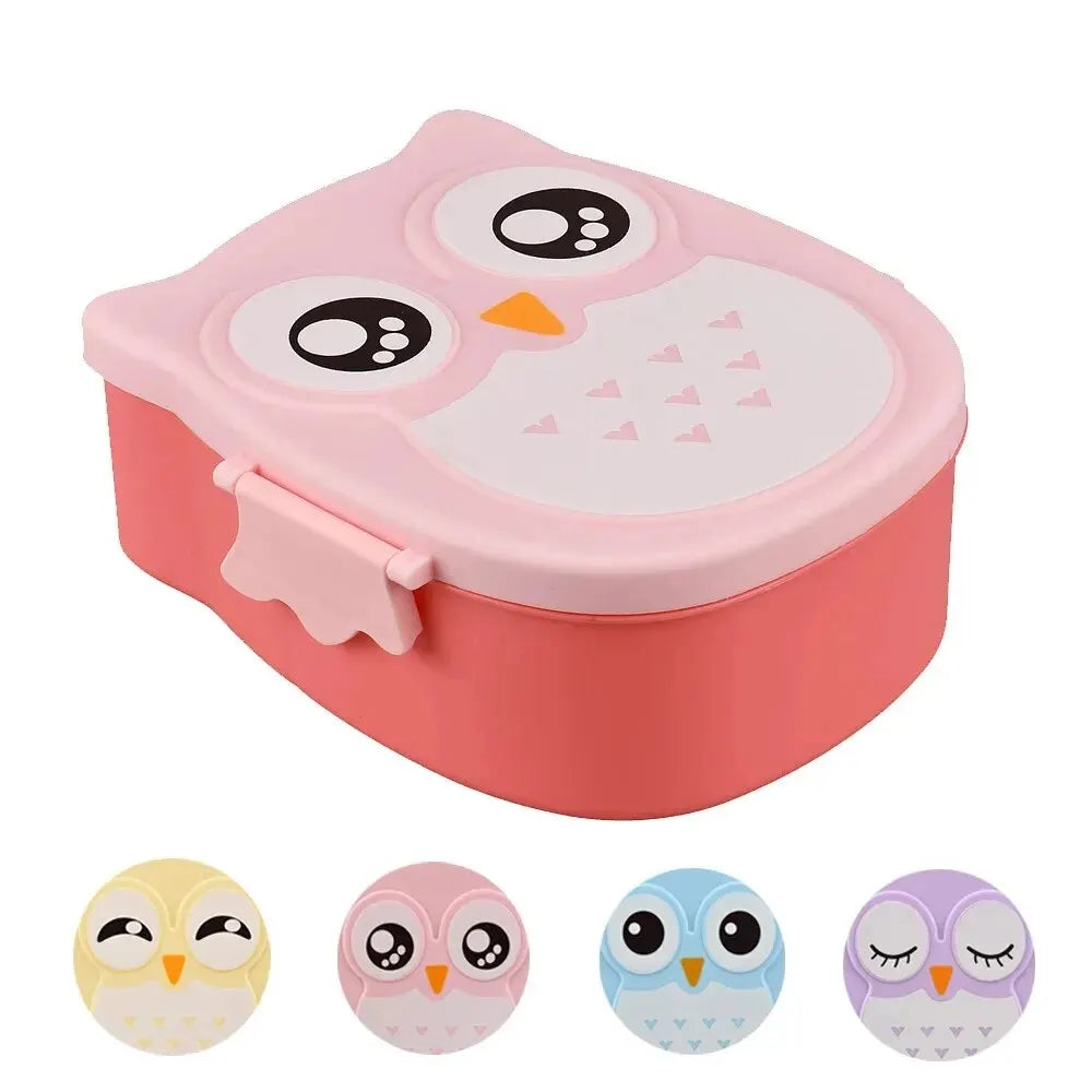 Owl Shaped Kids Bento Lunch Box with Compartments & Lids Kids Bento Lunch Box SPOT