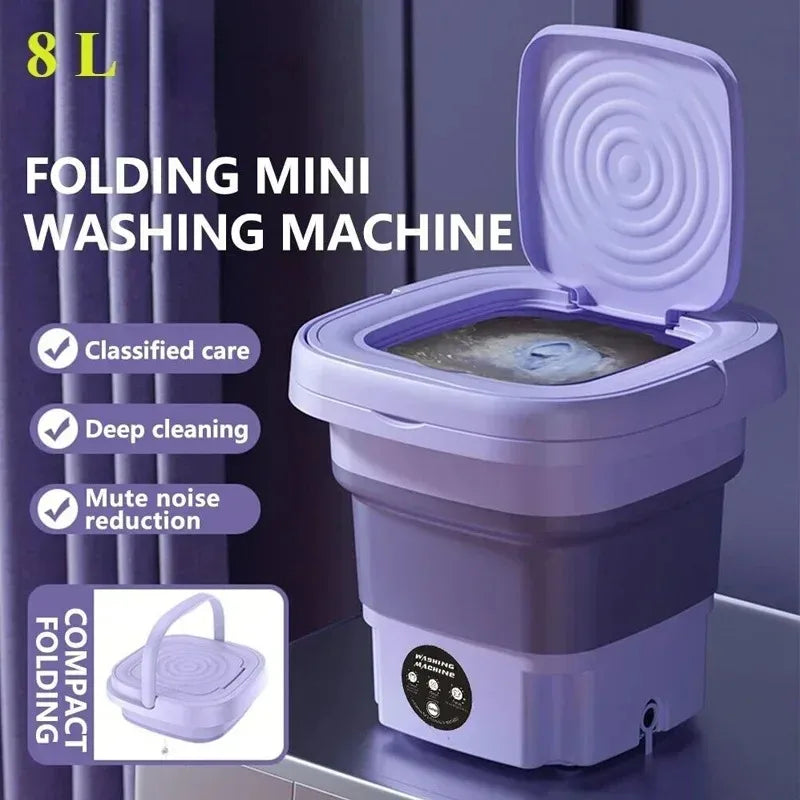 Portable 8L Mini Foldable Washing Machine & Spin Dryer Mini Washing Machine SPOT