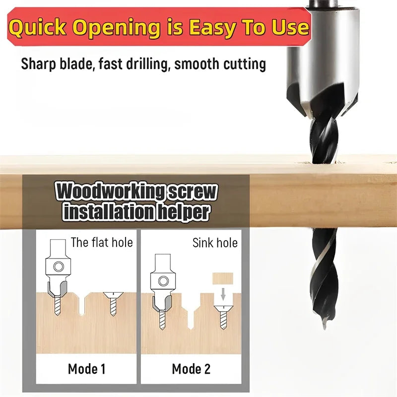8-Pc HSS Countersink Drill Bit Set – Woodworking Chamfer Countersink Drill Bit Set SPOT
