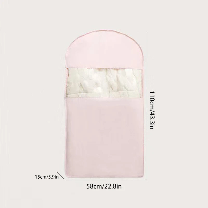 Compression Clothes Storage Bag with Hanger – Space-Saving Clothing Storage Bag SPOT Pink-M