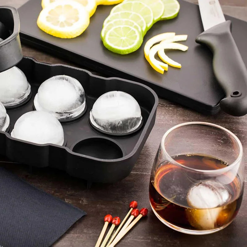 6-Cavity Silicone Ice Ball Mold – Sphere Ice Tray for Cocktails Silicone Ice Mold SPOT