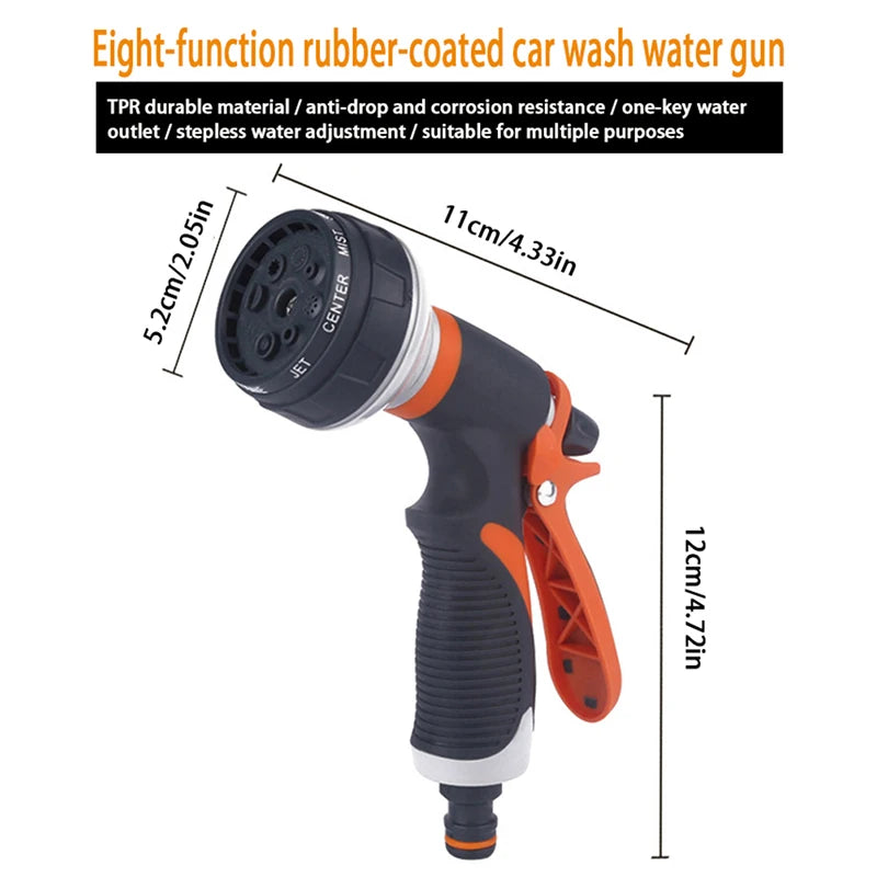 8-Mode High-Pressure Garden Hose Nozzle – Multi-Function Sprayer Garden Hose Nozzle SPOT 1pc