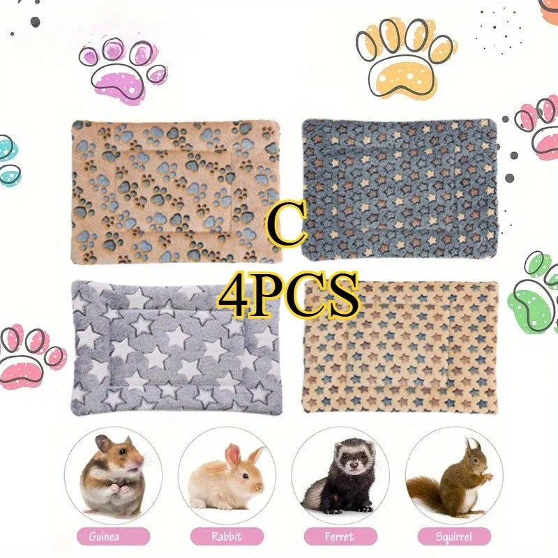 4-Pack Reversible Small Pet Cage Mats – Washable Rabbit & Guinea Pig Bedding Small Pet Cage Mat SPOT 4PCS-C 32x25cm
