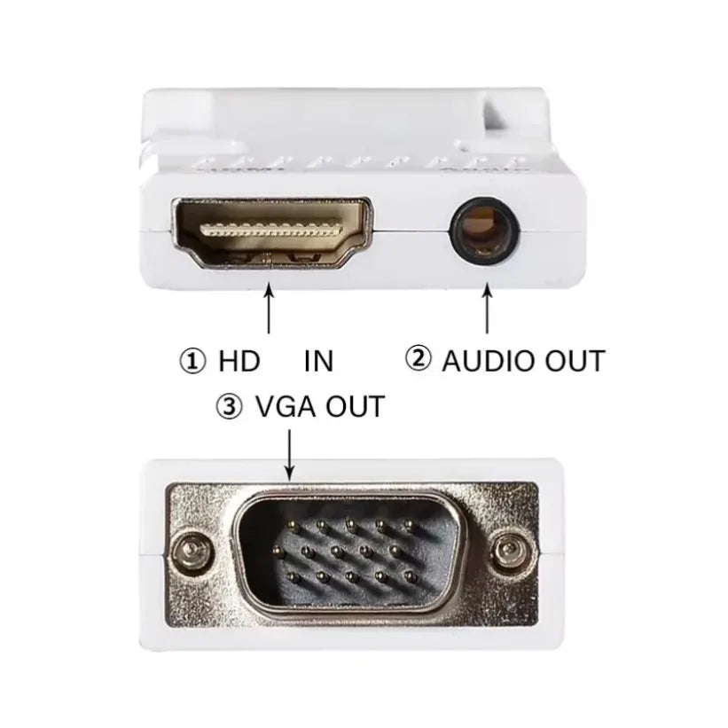 HDMI to VGA Adapter 1080p – Plug & Play, Audio Out, HDCP 1.2 HDMI VGA Adapter SPOT