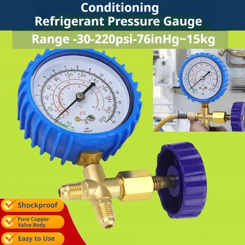 R22 R134a AC Refrigerant Pressure Gauge Service Kit Refrigerant Pressure Gauge SPOT