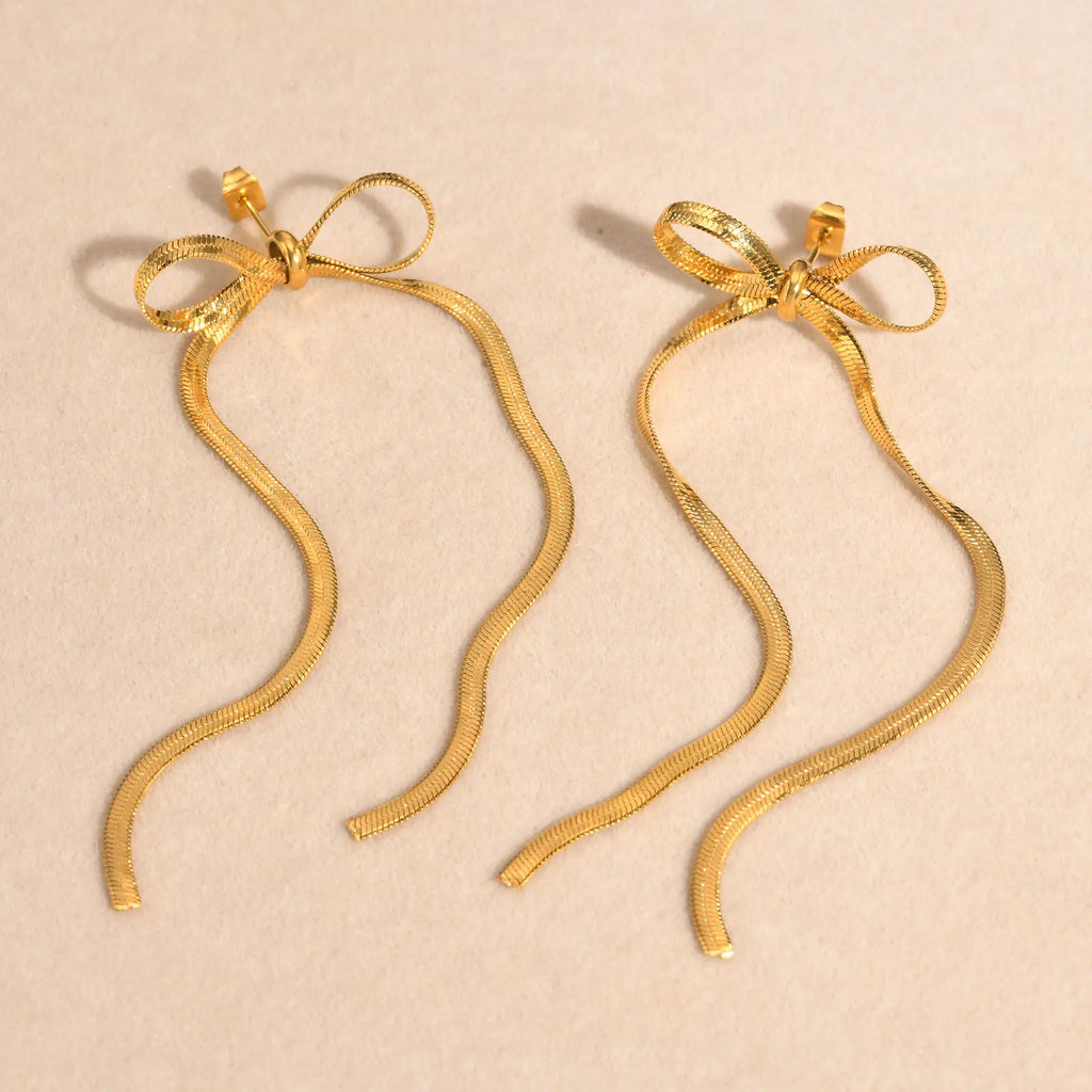Bow Drop Dangle Earrings – Bowknot Tassel Statement Jewelry Drop Dangle Earrings SPOT