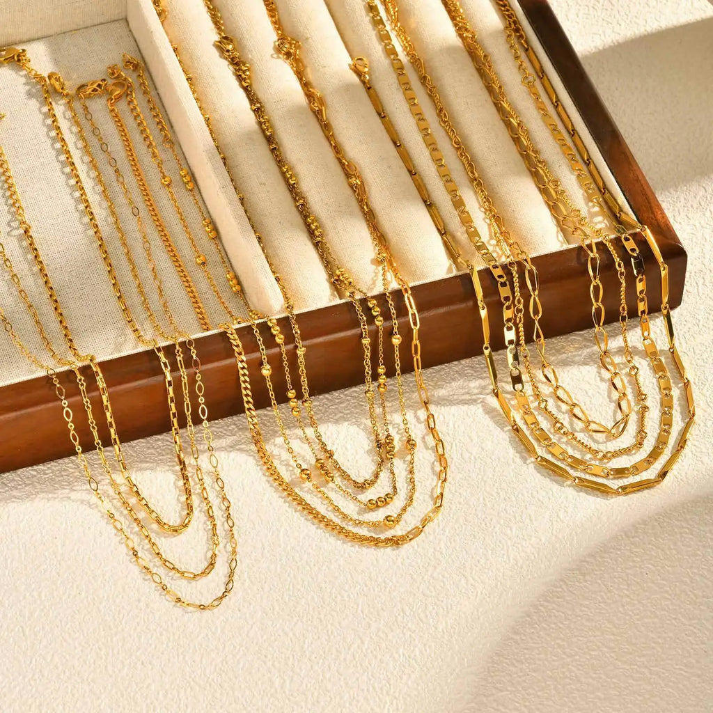 18K Gold Plated Stainless Steel Chain Necklace – Minimalist Women Chain Necklace SPOT
