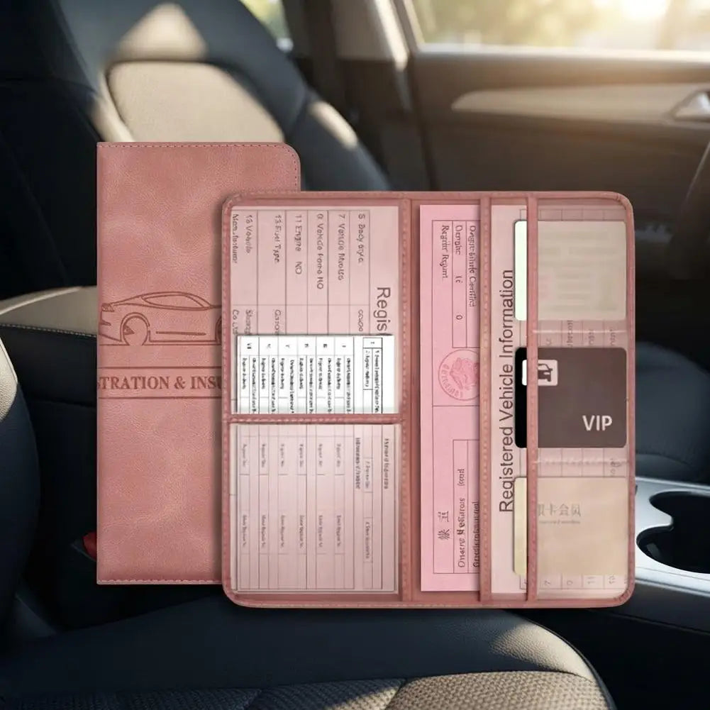 PU Leather Car Document Holder – Registration & Insurance Wallet Car Document Wallet SPOT