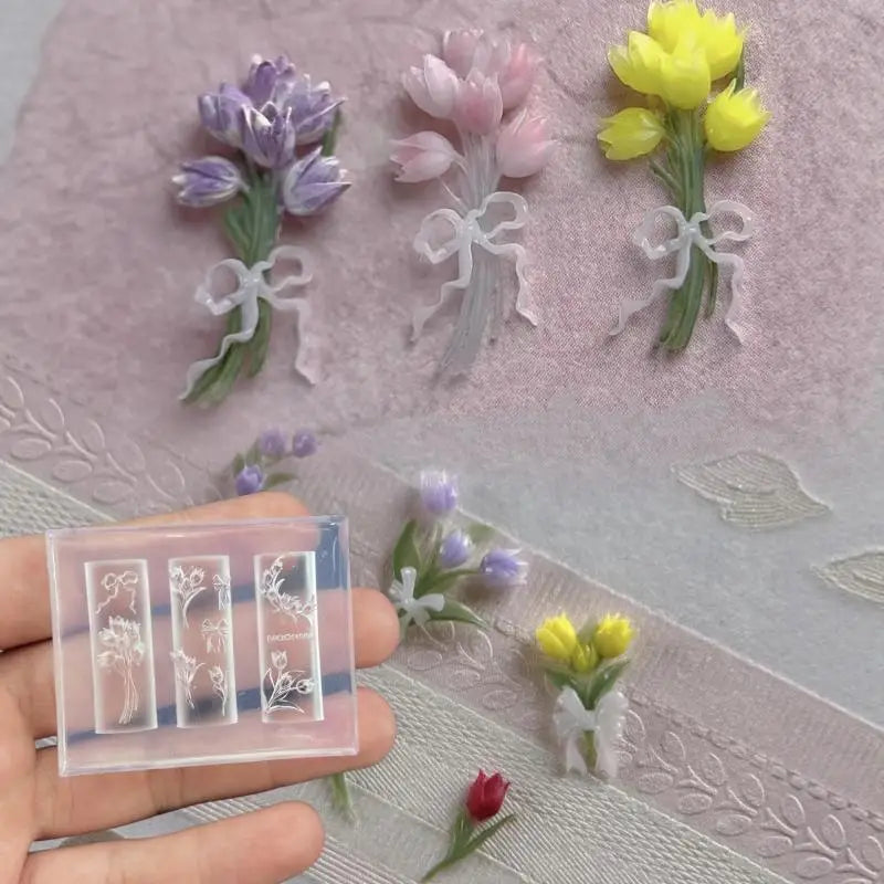 3D Silicone Tulip Nail Mold – DIY Floral Nail Art Charms Nail Art Mold SPOT