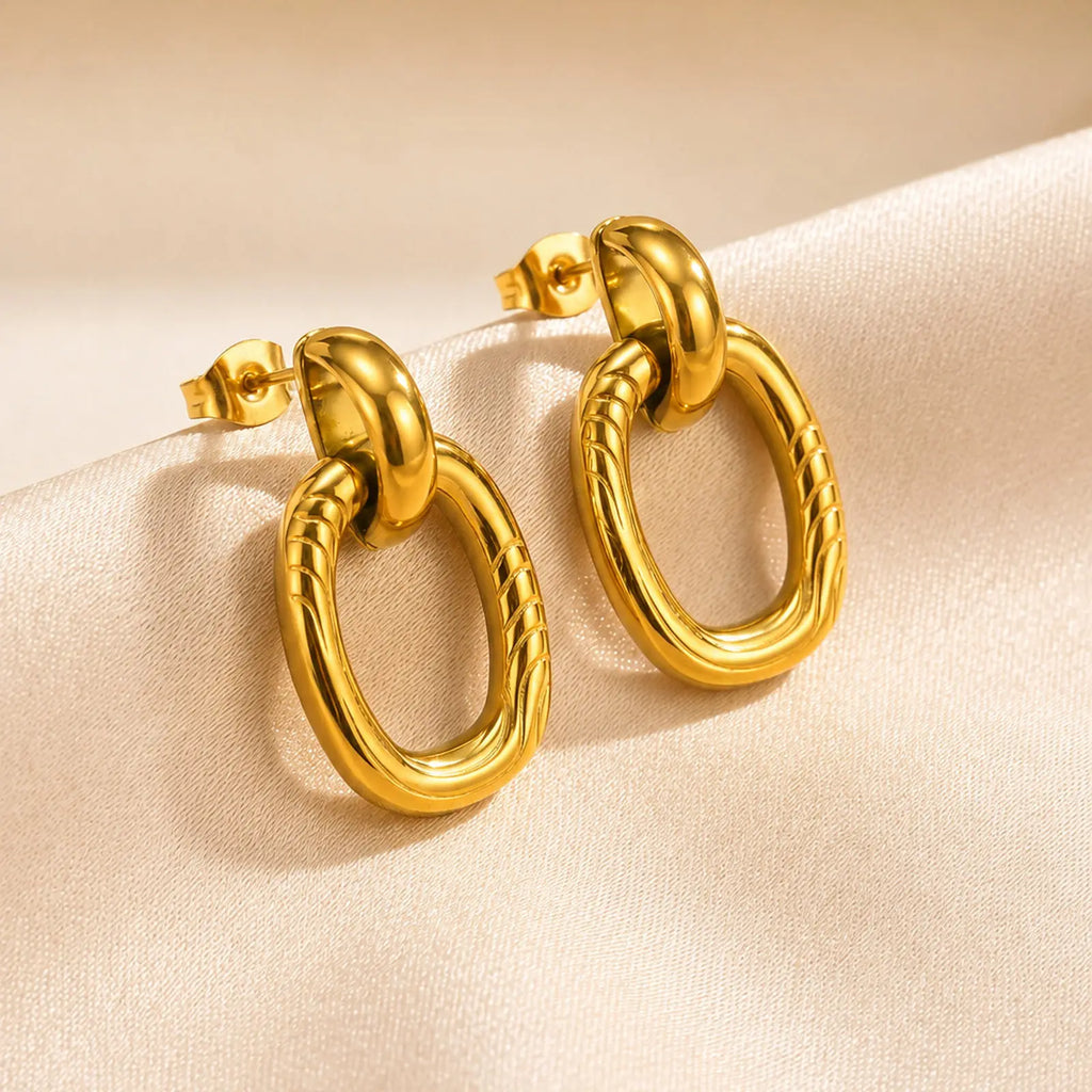 Geometric Dangle Earrings – 18K Gold Plated Statement Jewelry Dangle Earrings SPOT