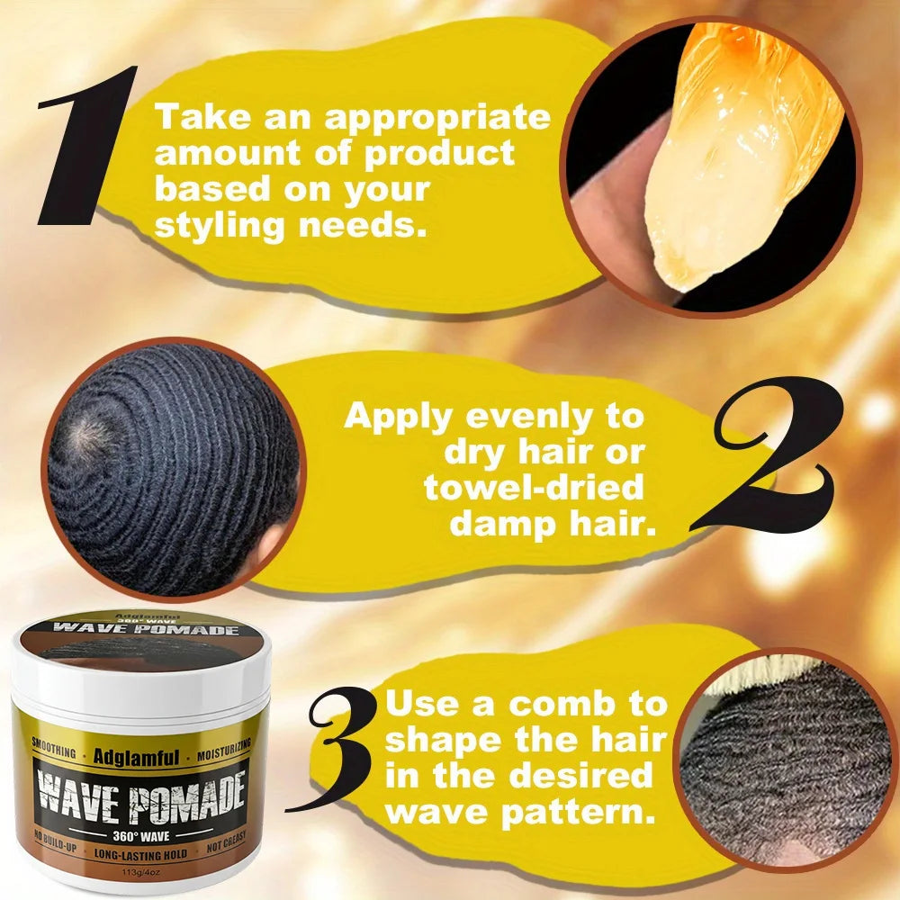 Adglamful Men's Hair Pomade 113g – Strong Hold & Wet Look Hair Styling Pomade SPOT
