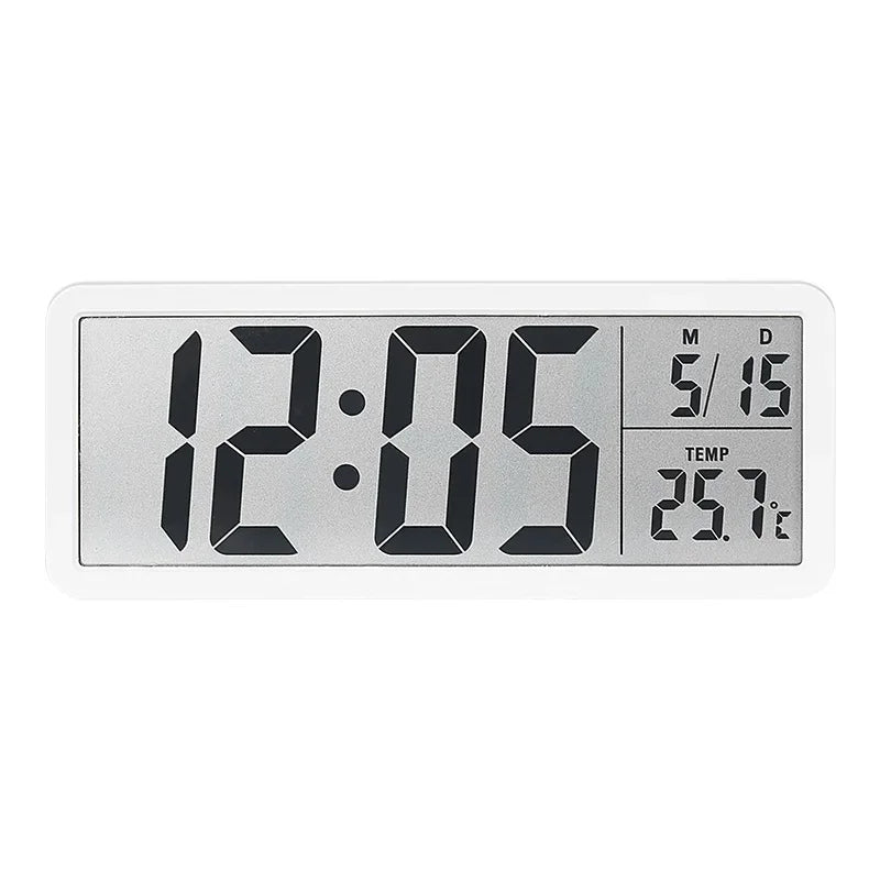 Digital LCD Wall Clock – Alarm, Temperature & Humidity Display Digital Wall Clock SPOT White