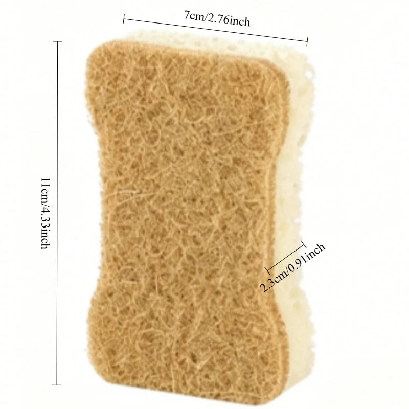 5-Pack Agave Seaweed Sponge – High-Foam Kitchen Scrubber Kitchen Cleaning Sponge SPOT Brown-5pcs