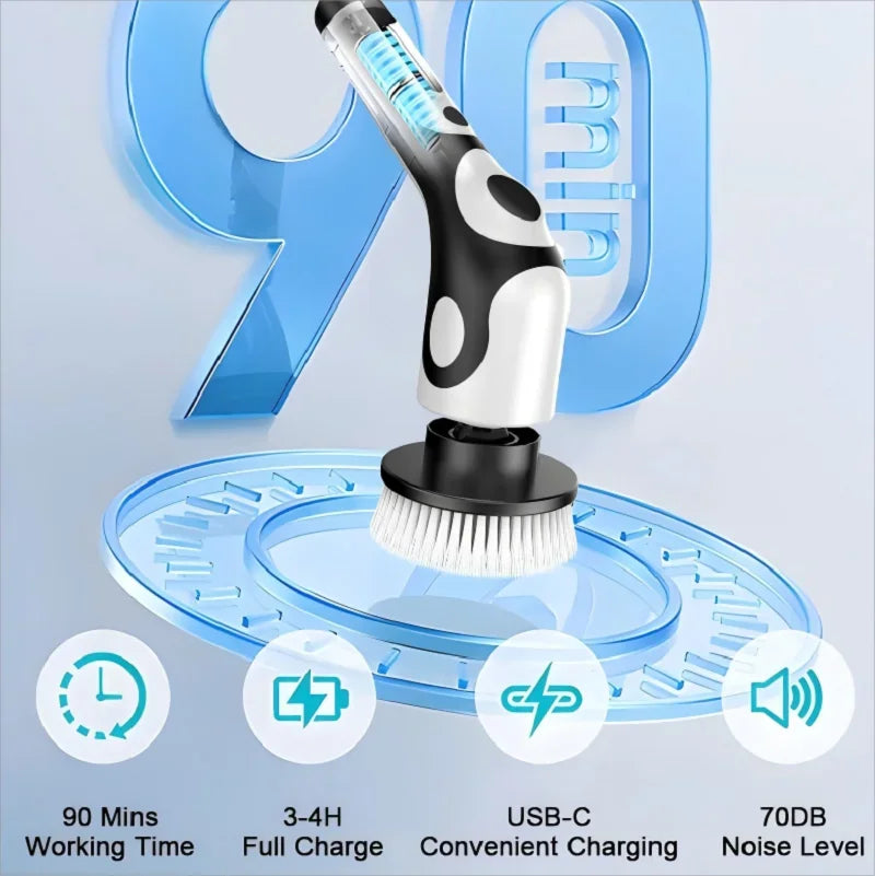 Rechargeable Rotary Electric Scrubber Brush with Voice Alert Electric Scrubber Brush SPOT