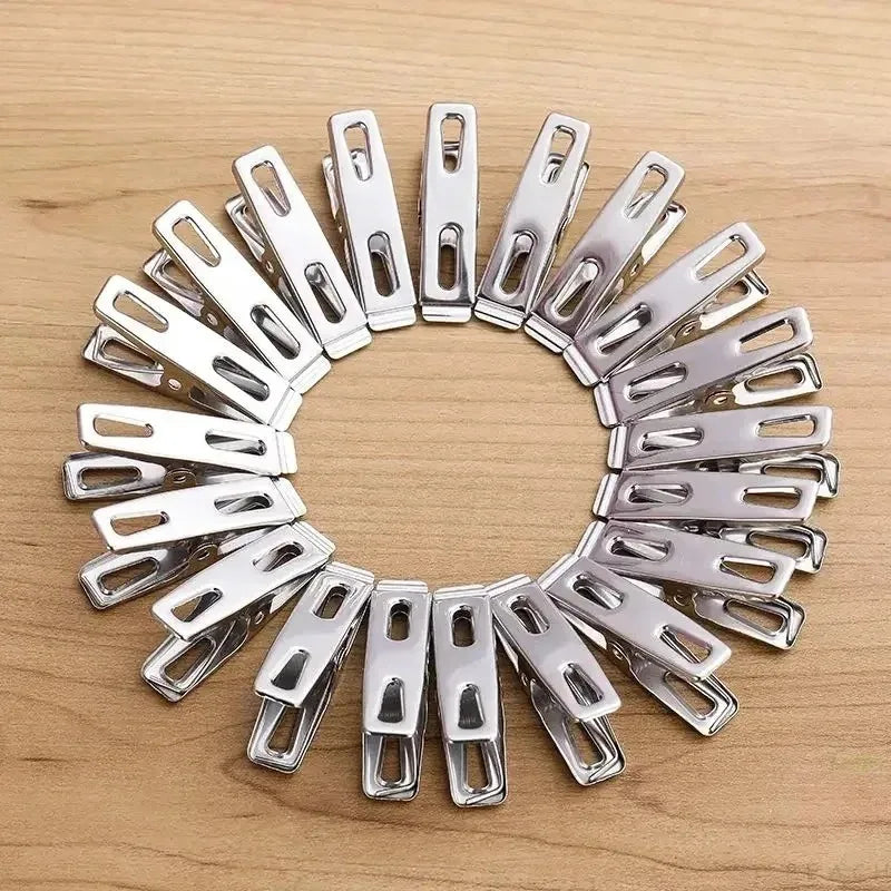 Stainless Steel Clothespins 20/100-Pack – Flat Binder Clips Clothespins Clip Set SPOT