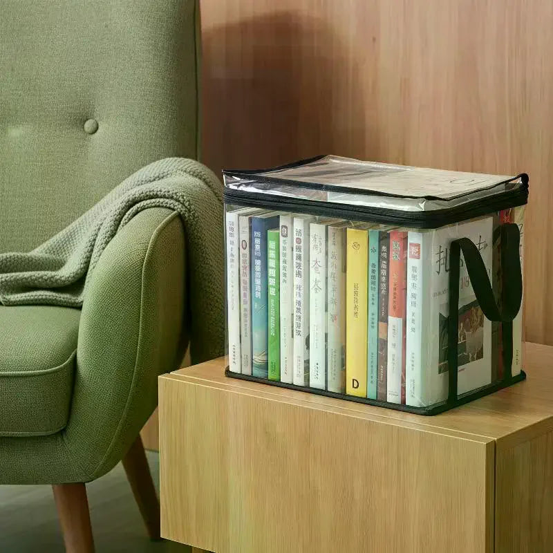 Clear PVC Book Storage Box – Waterproof Foldable Organizer Storage Box SPOT
