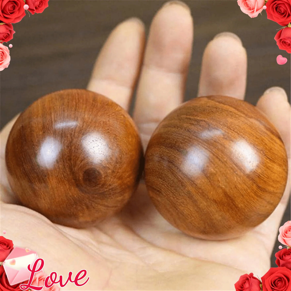 2-Pack Wooden Rolling Ball Set – Hand Massage & Exercise Wooden Massage Balls SPOT