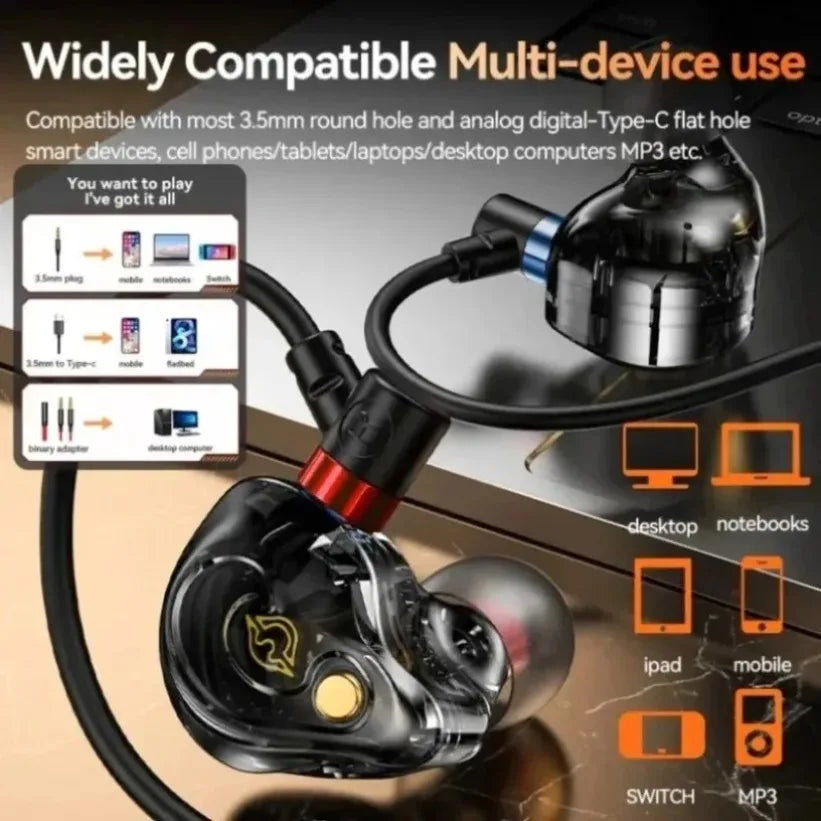 VIKEFON Wired Gaming Earphones 10mm HiFi In-Ear with Mic Wired Gaming Earphones SPOT