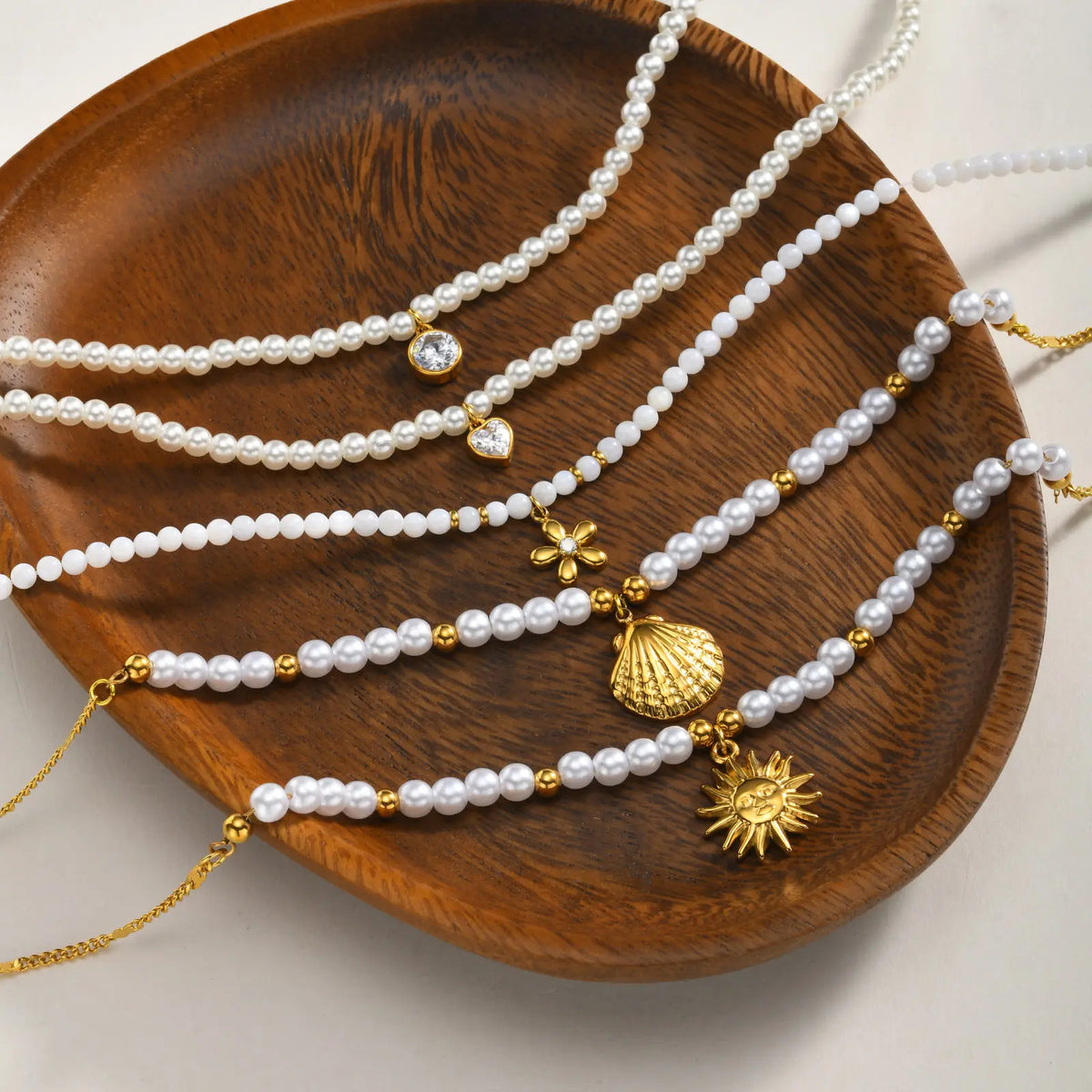 Pearl Beaded Pendant Necklace | 18K Gold Plated, Waterproof Pendant Necklace SPOT
