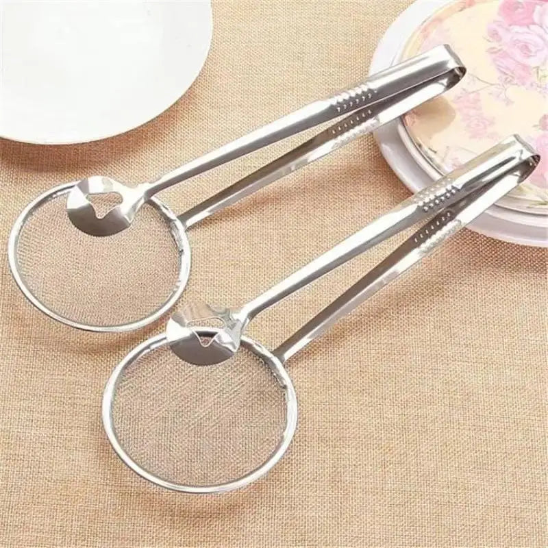 2-in-1 Stainless Steel Frying Tongs with Mesh Strainer Frying Tong Strainer SPOT