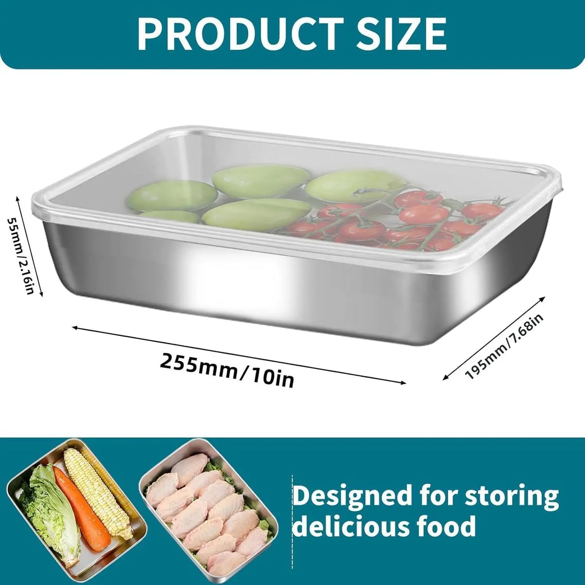 WOOJACK Stainless Steel Food Storage Container with Lid Food Storage Container SPOT