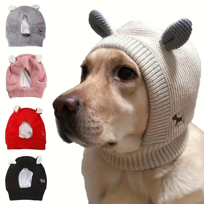 Knitted Dog Hat – Ear-Covering Winter Cap for Medium & Large Pets Pet Winter Hat SPOT