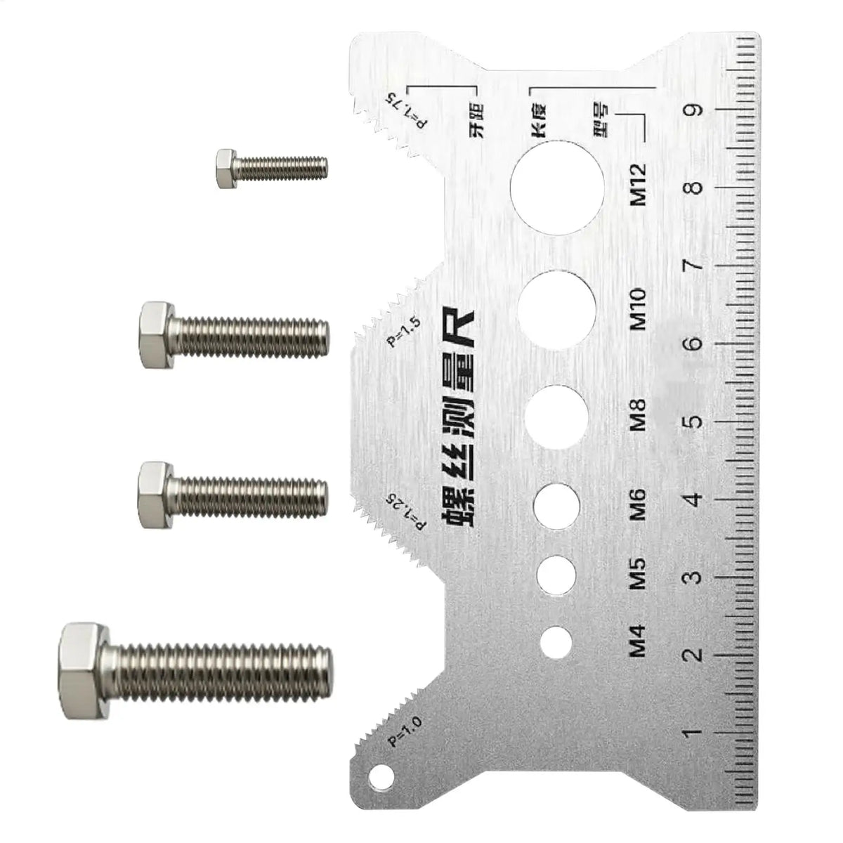 M4–M12 Screw Thread Pitch & Size Gauge – Stainless Steel Thread Pitch Gauge SPOT
