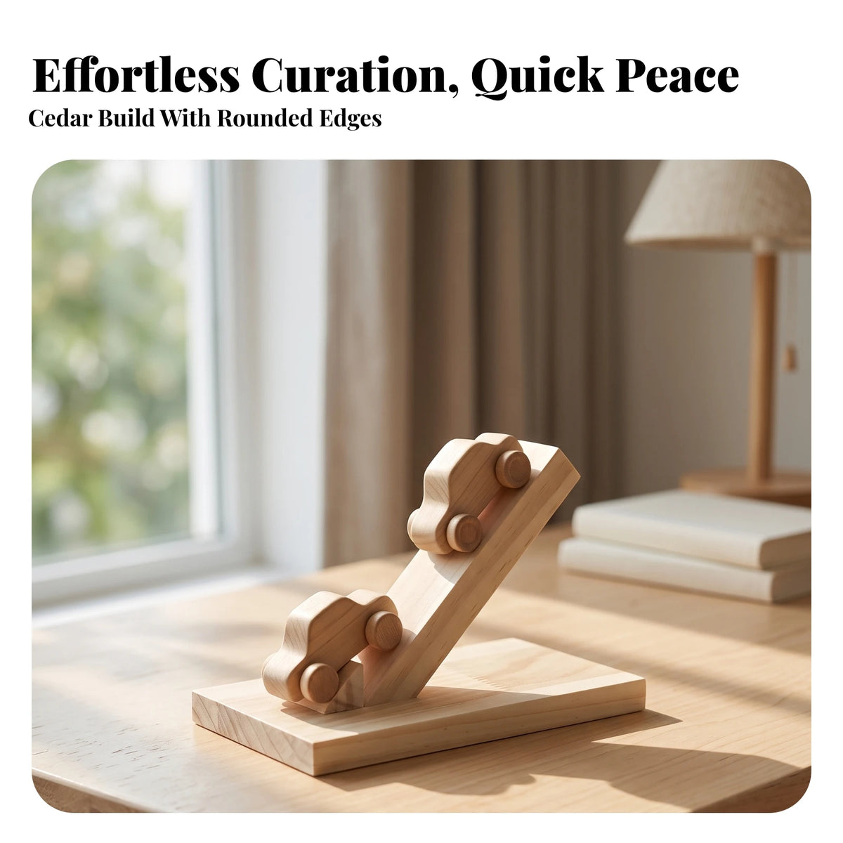 Wooden Model Car Display Stand – No-Assembly Collector Base Model Car Display Stand SPOT