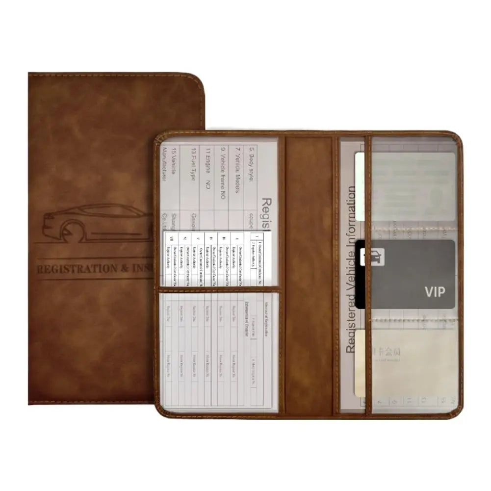 PU Leather Car Document Holder – Registration & Insurance Wallet Car Document Wallet SPOT E