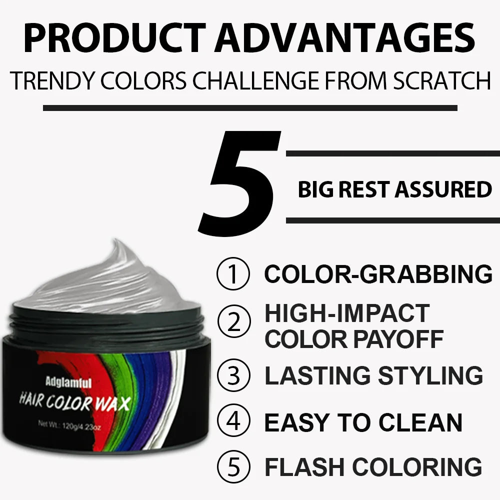 Adglamful Temporary Hair Color Wax – Washable, Non-Greasy Temporary Hair Wax SPOT