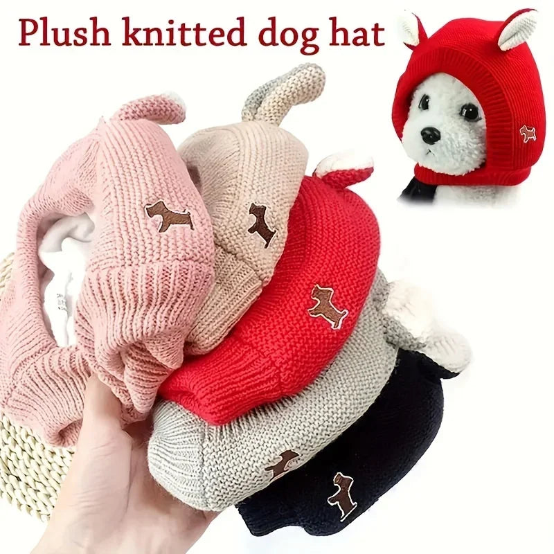Knitted Dog Hat – Ear-Covering Winter Cap for Medium & Large Pets Pet Winter Hat SPOT