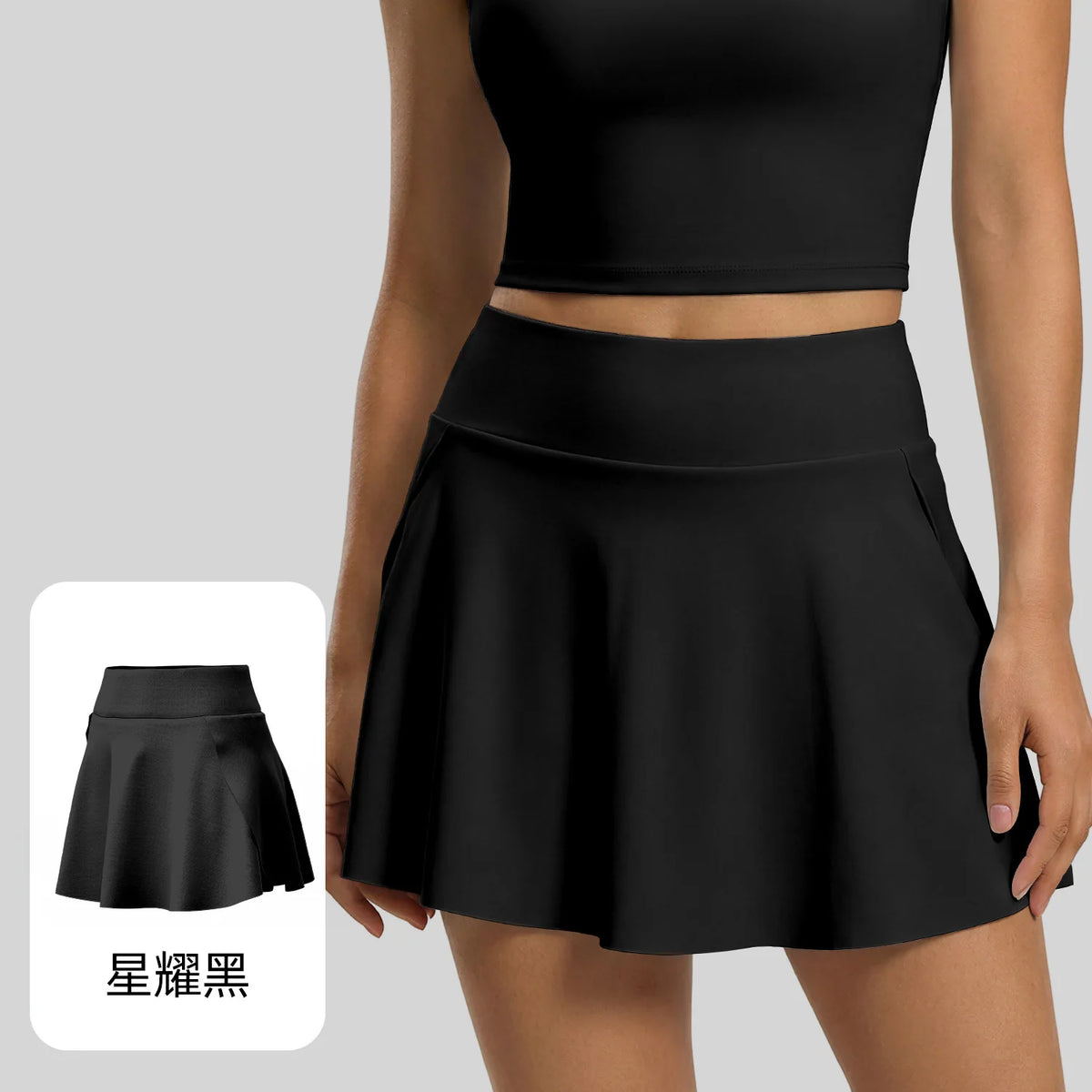 Women's Mini Pleated Tennis Skort – Active Golf & Gym Skirt Active Tennis Skort SPOT black M