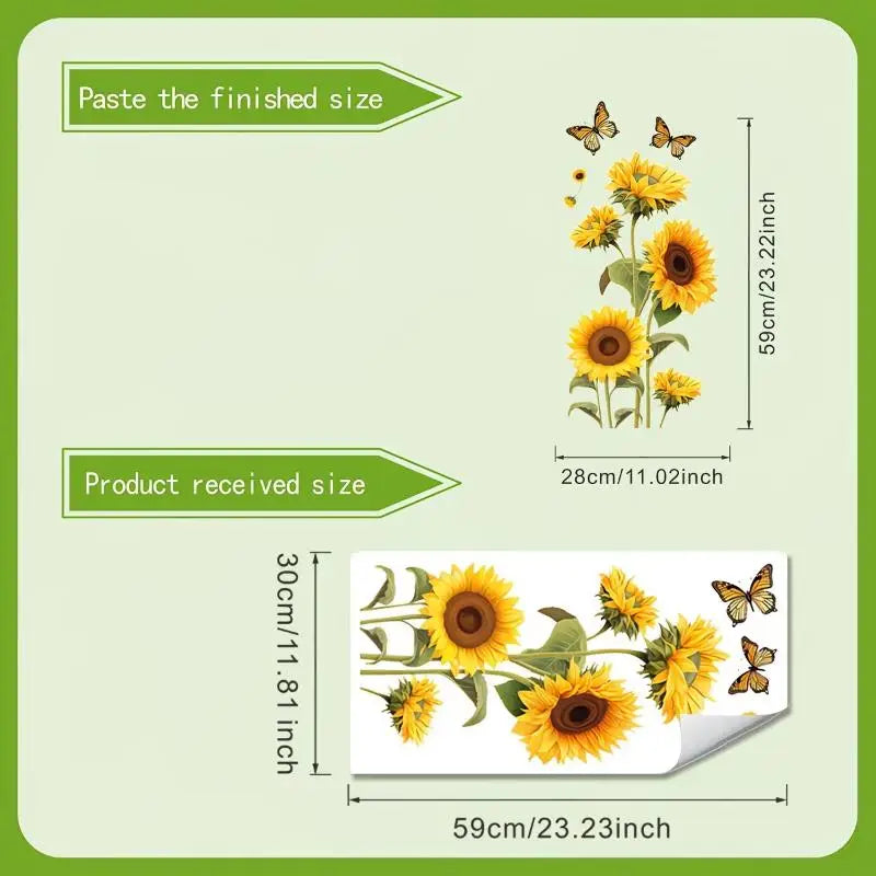 PVC Flower & Leaf Removable Wall Decal | Self-Adhesive Sticker Wall Decal Sticker SPOT