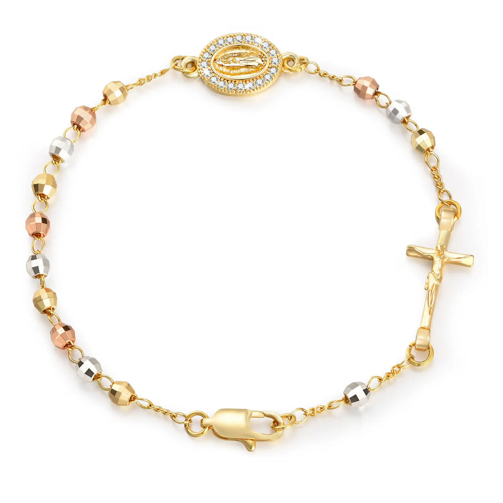 Virgin Mary Rosary Cross Bracelet | Catholic Gift for Women Religious Bracelet SPOT PBR-231G