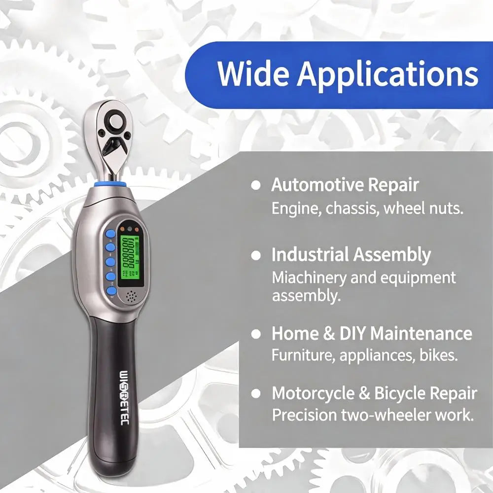 WISRETEC Digital Torque Wrench ±2% Precision | T/P Dual Mode Digital Torque Wrench SPOT