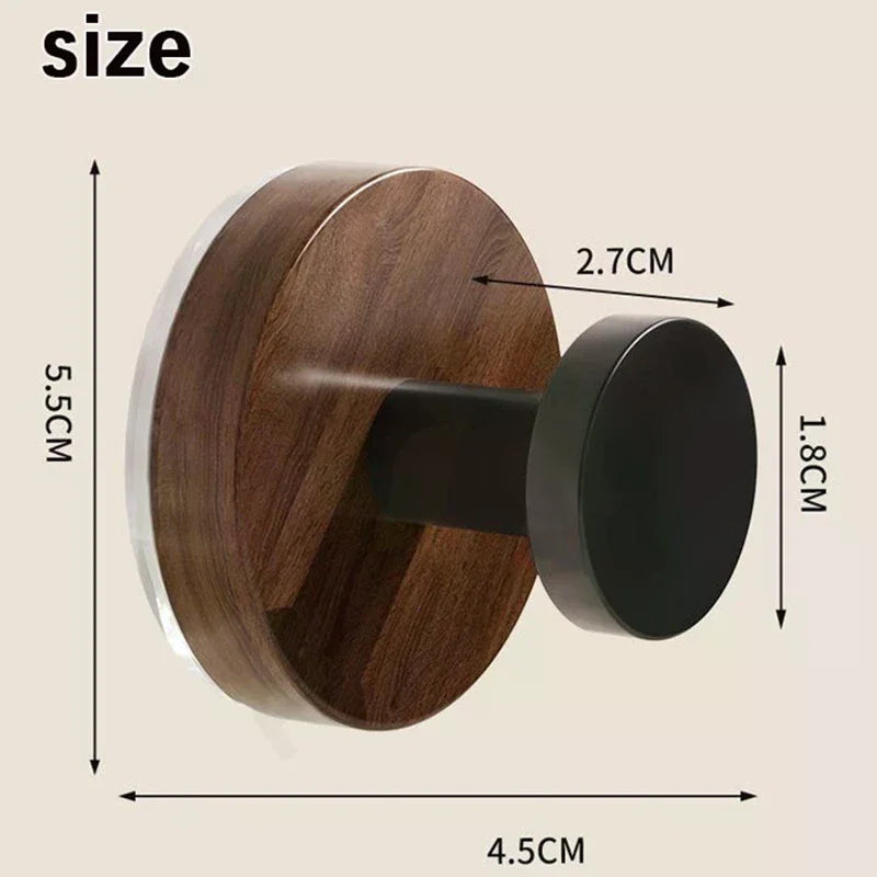 Walnut Wood Suction Cup Hook – No-Drill Wall Hanger Suction Cup Hook SPOT