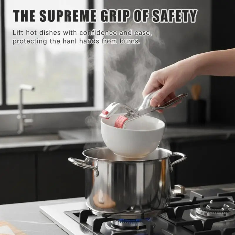 Stainless Steel Hot Bowl Holder Clip & Dish Gripper Tongs Kitchen Gripper Tongs SPOT