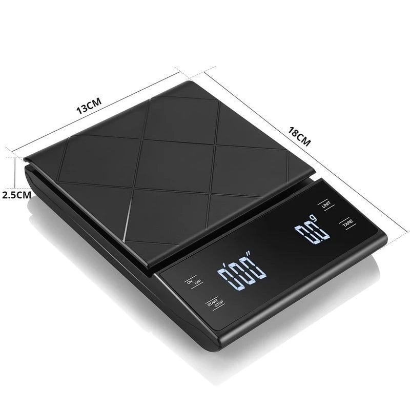 Digital Coffee Scale with Timer & LED Screen – 3kg/0.1g Digital Kitchen Scale SPOT