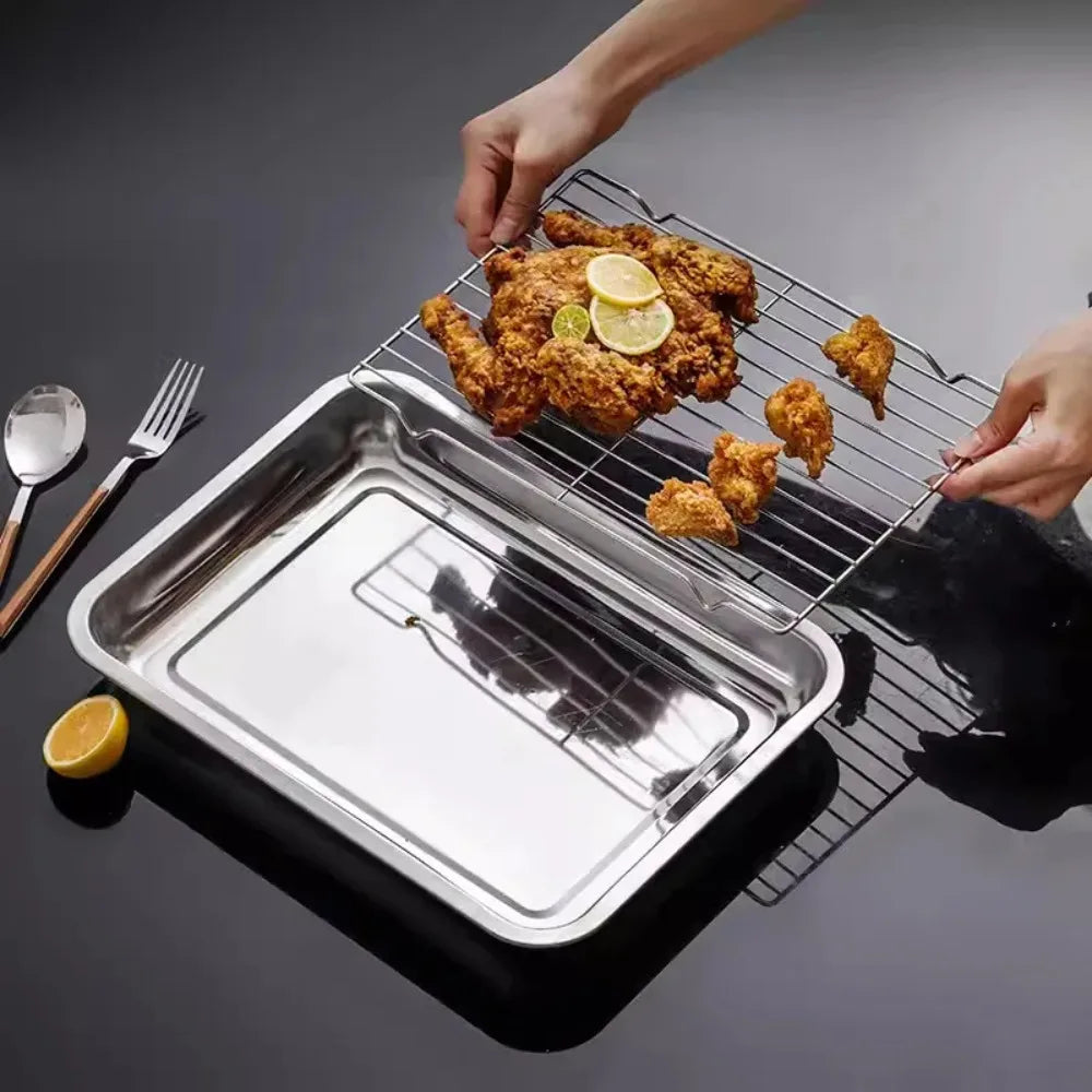 Stainless Steel Baking Tray & Oil-Draining Rack Set Baking Tray & Rack Set SPOT