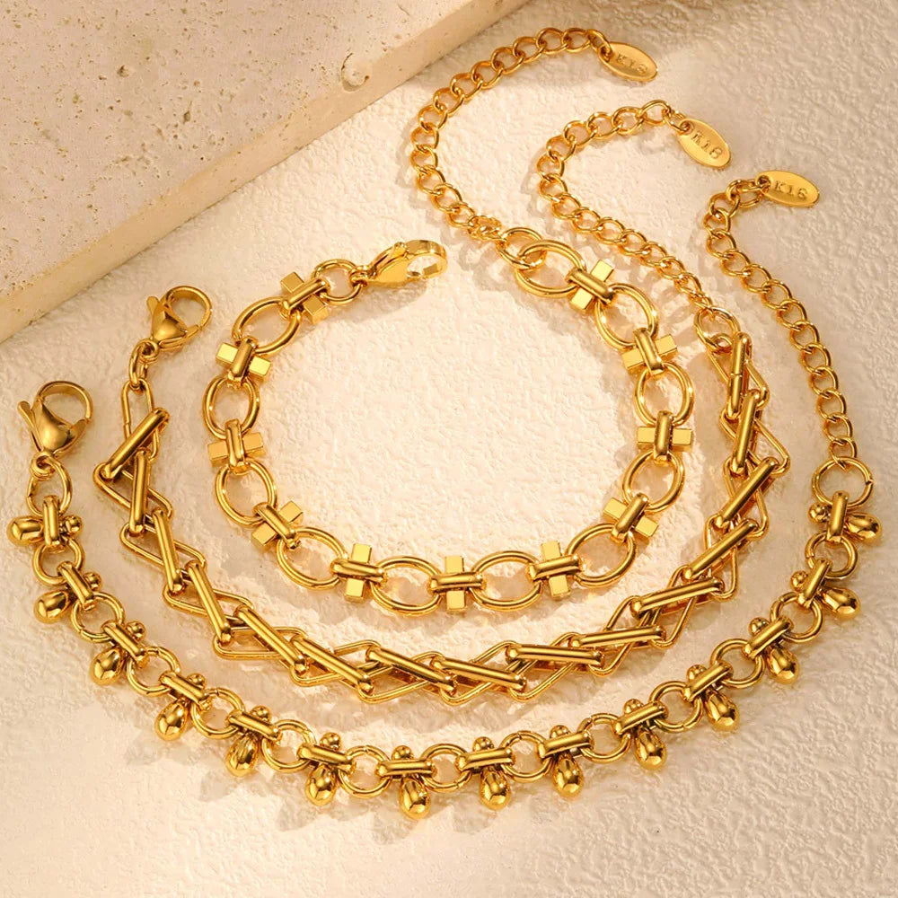 Meaeguet 18K Gold Chunky Chain Bracelet | 316L Stainless Steel Chain Link Bracelet SPOT