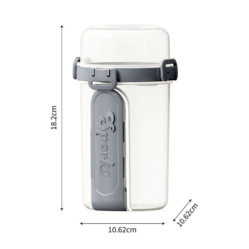 600ml Portable Salad Cup with Dressing Holder & Fork | Meal Prep Meal Prep Container SPOT