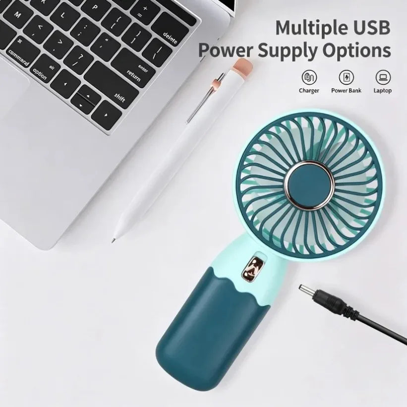 Mini USB Rechargeable Handheld Fan with Desktop Base | Quiet Portable Handheld Fan SPOT
