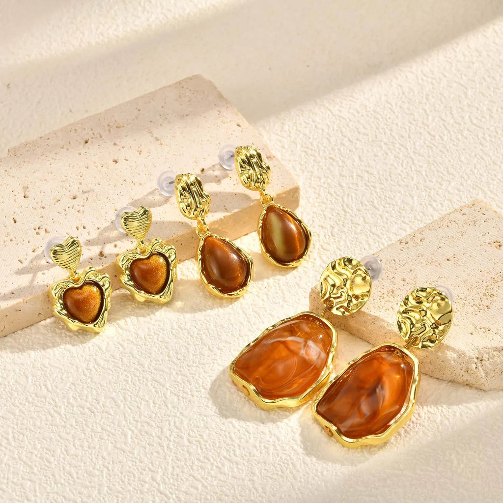 Geometric Resin Dangle Earrings – Bohemian Acrylic Drop Earrings Dangle Drop Earrings SPOT