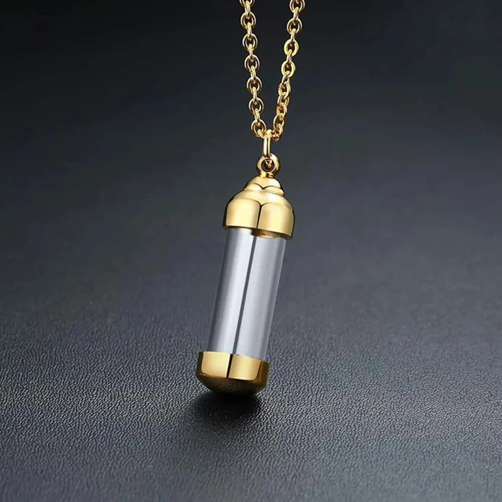Acrylic Tube Memorial Vial Pendant Necklace – Keepsake Urn Memorial Vial Necklace SPOT