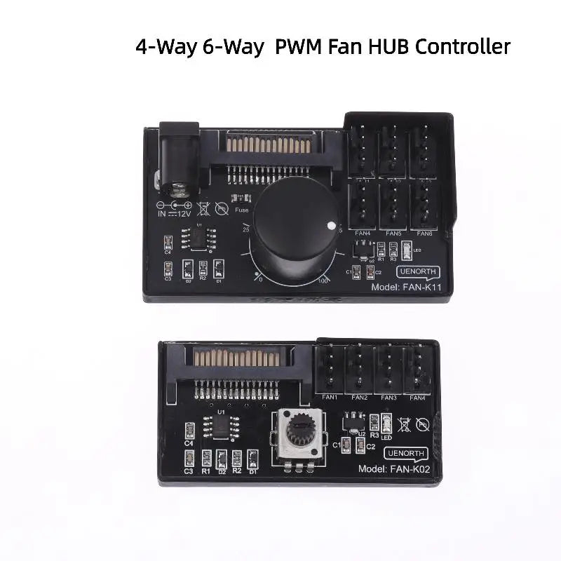 PWM Fan Speed Controller Hub – 4 & 6 Way SATA 4-Pin 60W PWM Fan Hub Controller SPOT