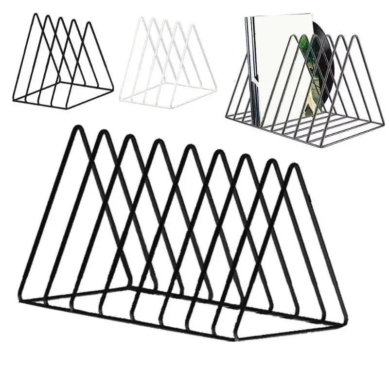 5 or 9-Grid Iron Desktop Book & Vinyl Record Storage Rack Desktop Storage Rack SPOT