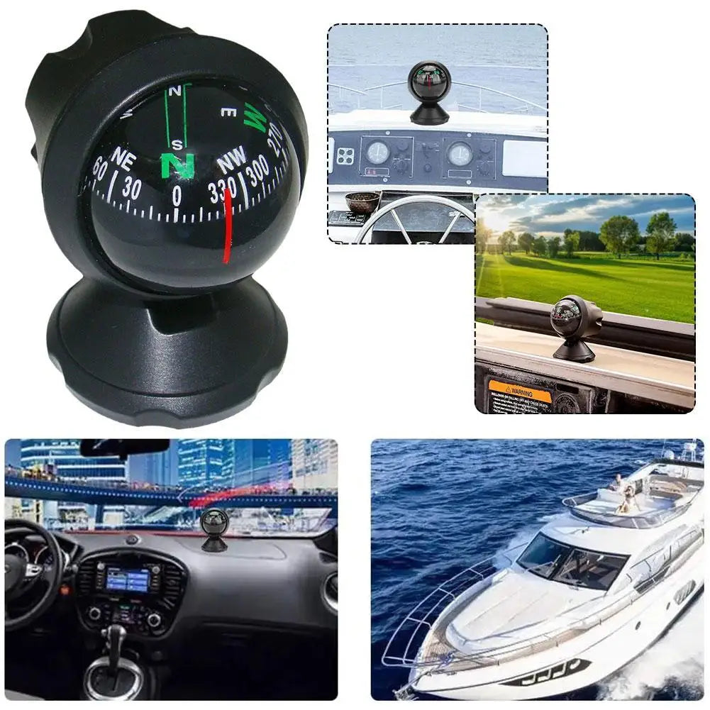 Ball Car Dashboard Compass – 360° Rotating, Waterproof Mount Car Dashboard Compass SPOT