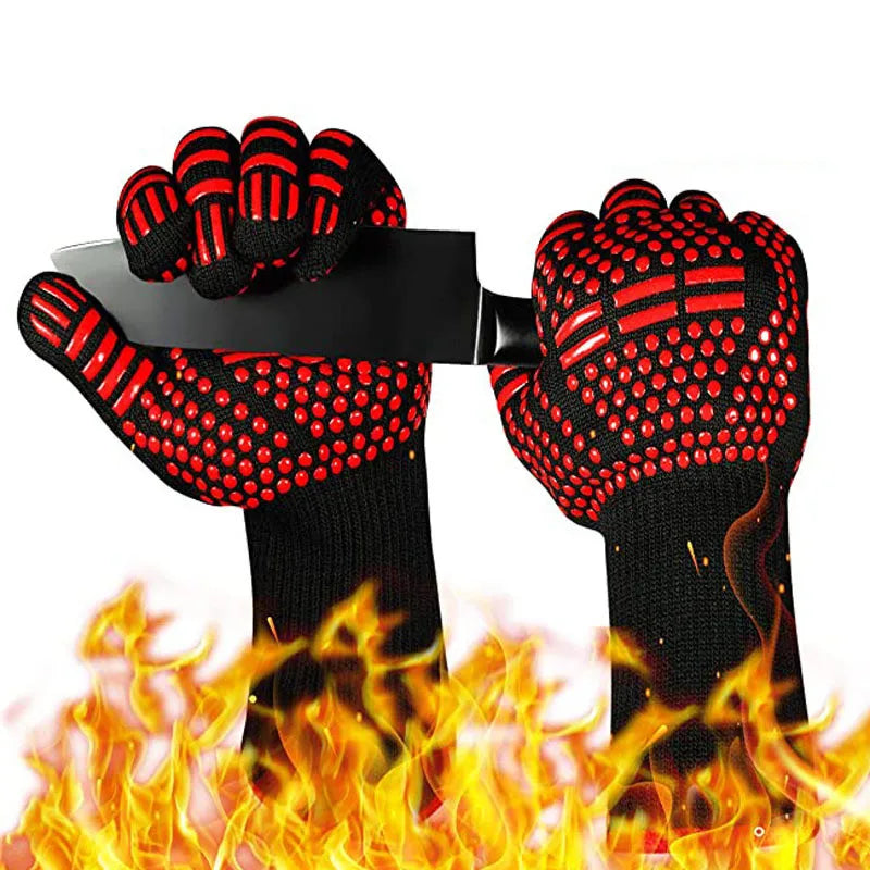 Silicone BBQ Gloves – Heat-Resistant Oven Mitts Non-Slip BBQ Oven Mitts SPOT